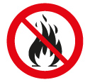 Symbol för eldningsförbud.