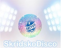 En tecknad discokula med IFK Rättvik logotype.